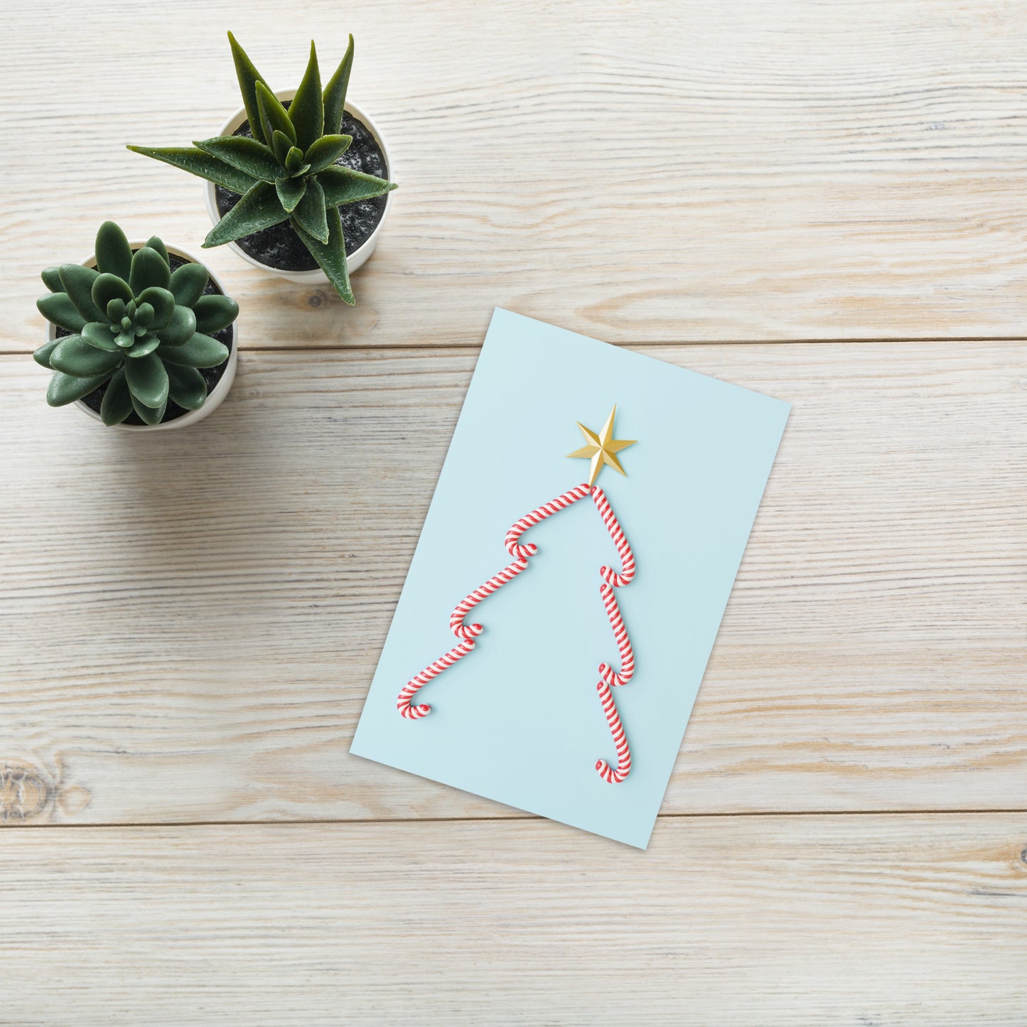 Candy Cane Christmas Elegance Greeting Card - Christmas Card