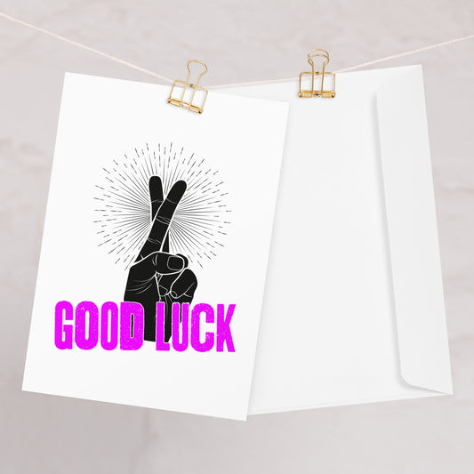 Good Luck (Fingers crossed) - Greeting Card for Good Luck