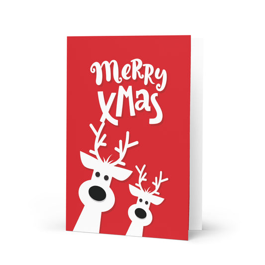 Funny Reindeer Christmas Card For Jolly Red Holiday Greetings