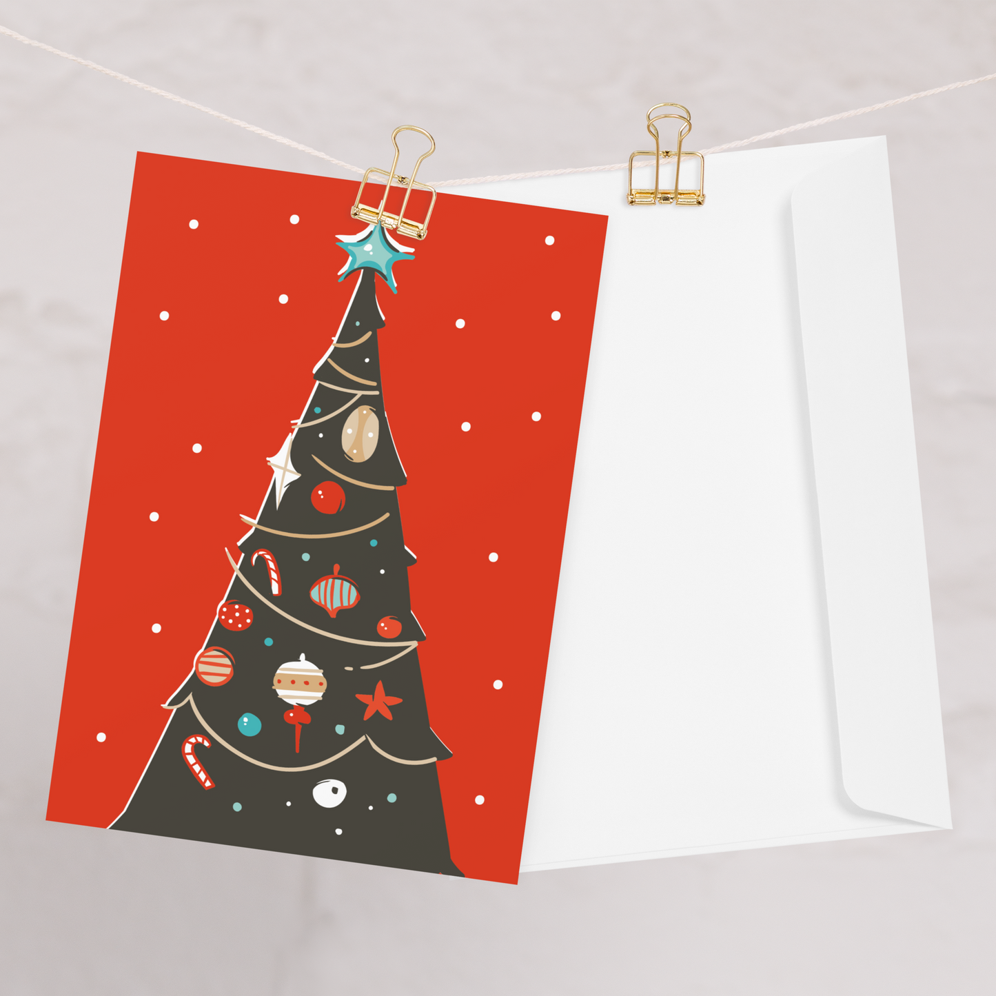 Vintage Elegance in Every Branch Christmas Tree Greeting Card - Christmas Card