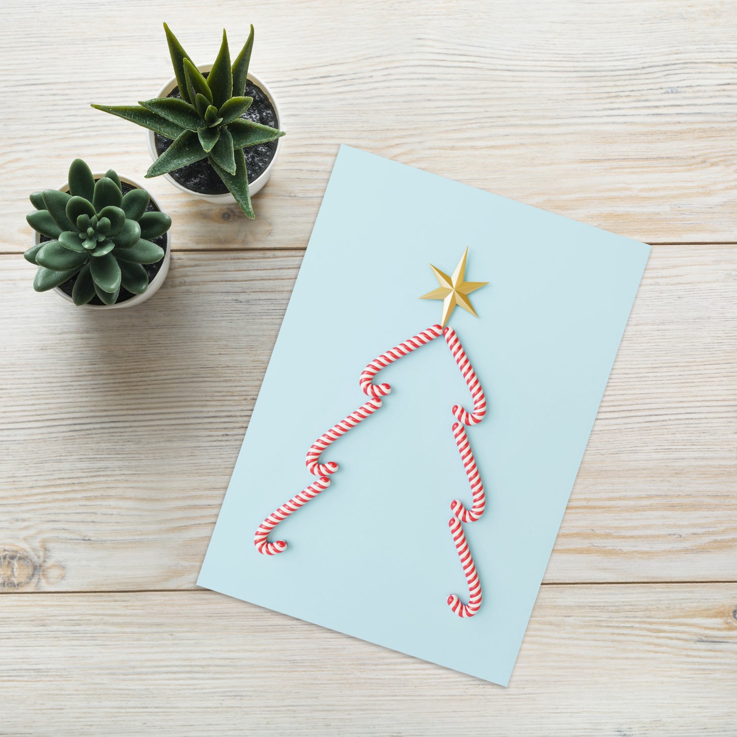 Candy Cane Christmas Elegance Greeting Card - Christmas Card