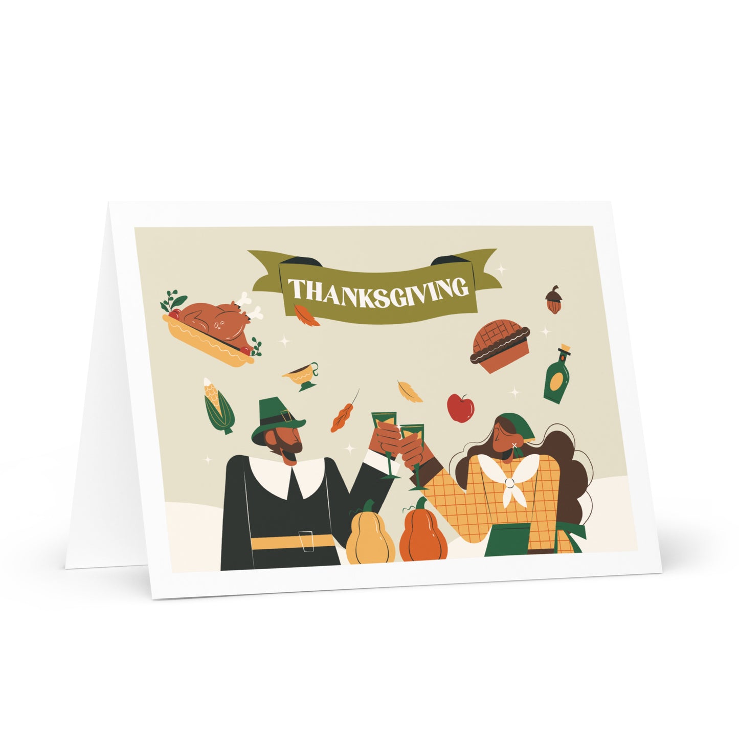 Thanksgiving Toast - A Celebration of Family, food, and Gratitude: Greeting Card