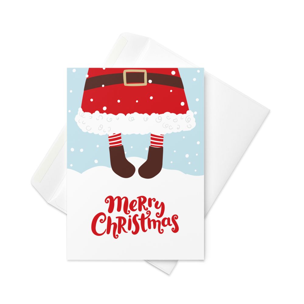 Santa and the Snug Chimney Christmas Greeting Card