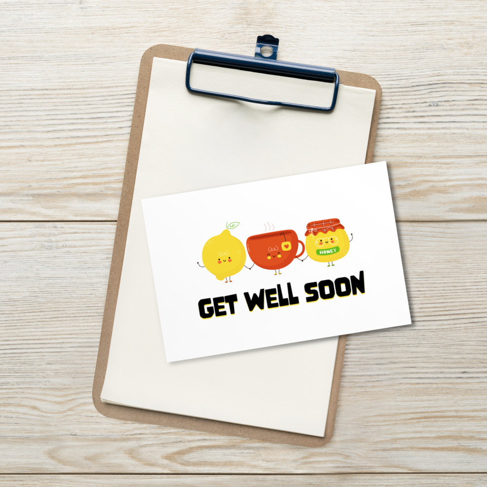 Get Well soon (lemon, tea & honey) - Greeting Card
