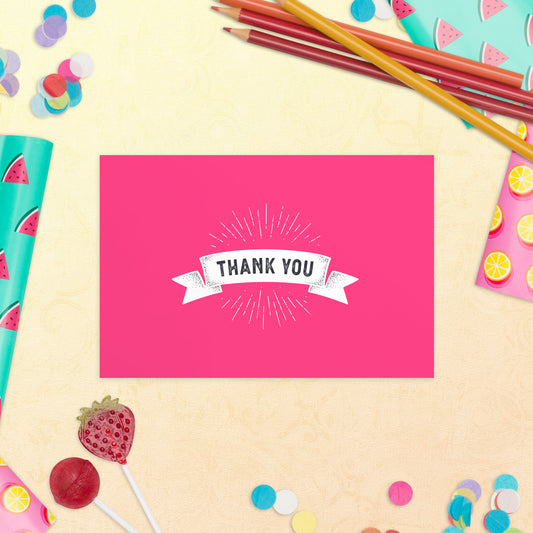 Thank You - Simple Thank You Card (Hot Pink)