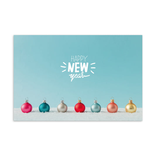 Radiant Baubles for Wishing a Sparkling New Year Postcard