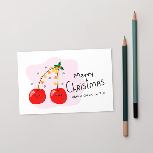 Merry Christmas With a Cherry on Top: Cute Christmas Post Card